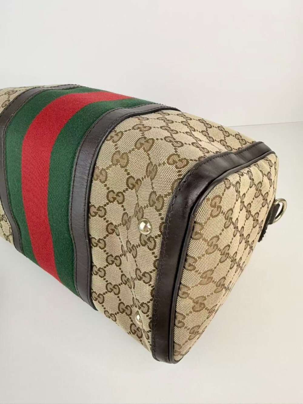 Gucci vintage gg canvas web boston bag - Picture 10 of 13
